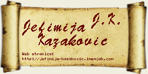 Jefimija Kazaković vizit kartica